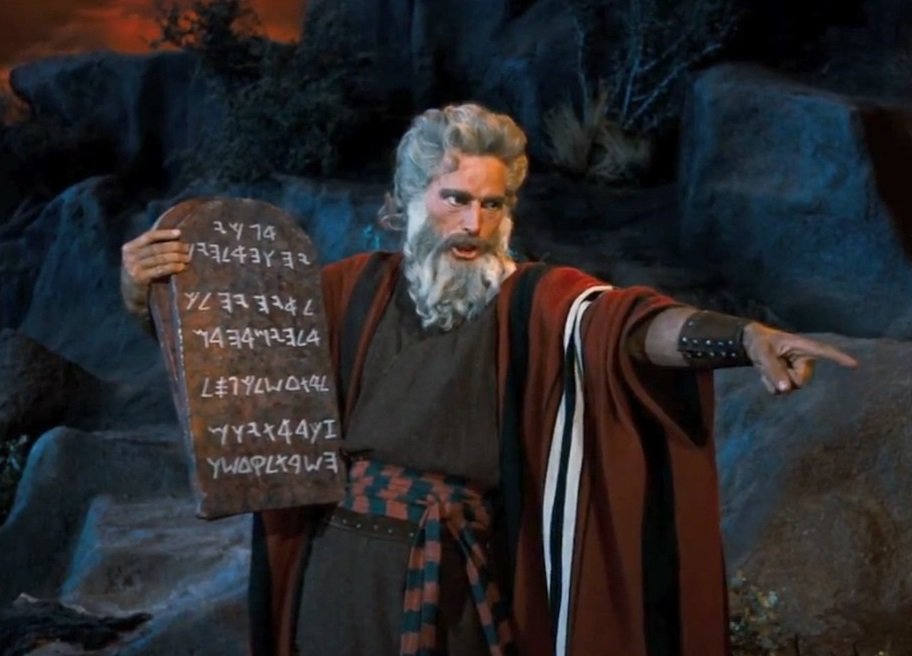 charlton heston as moses in the ten commandments